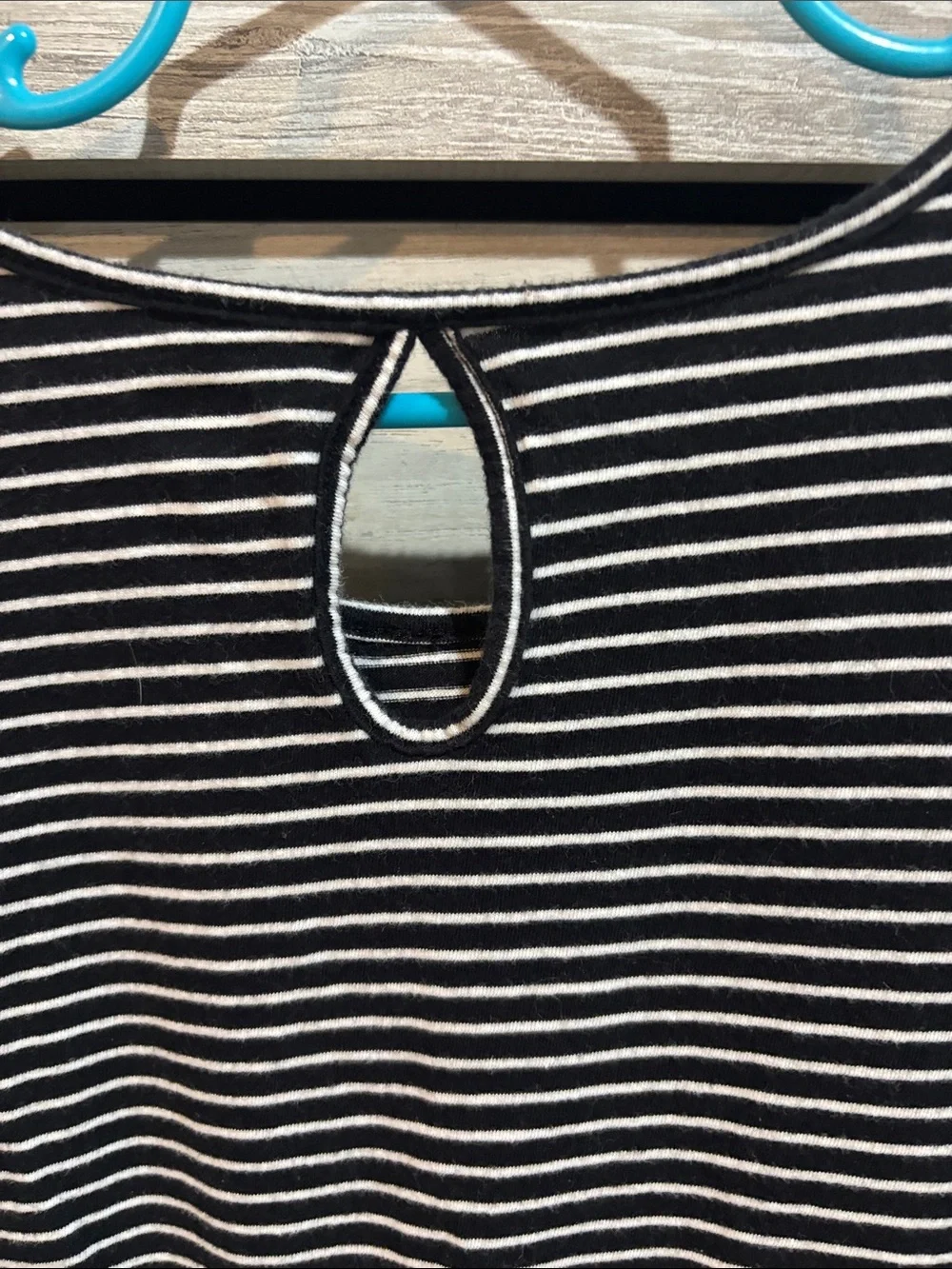 Girls Black and White Striped Short Sleeve Dress
